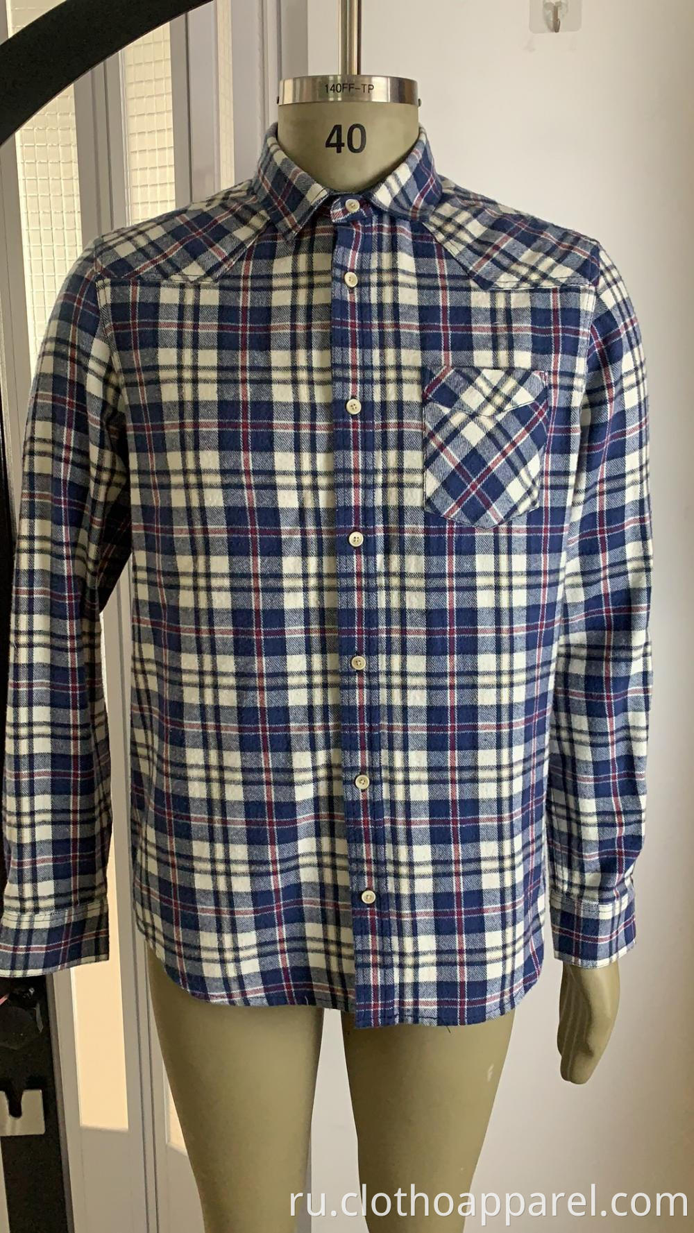 Single Pocket Shirt In Cotton Check For Men